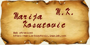 Marija Košutović vizit kartica